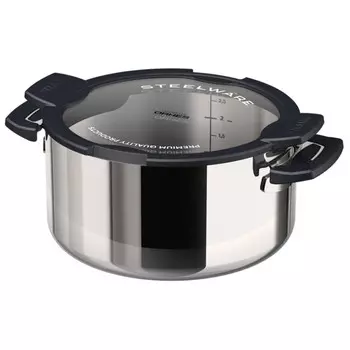 кастрюля VITAX Compact Chef 2,9л 20см нерж.сталь стеклянная крышка индукция