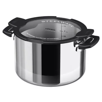 кастрюля VITAX Compact Chef 4л 20см нерж.сталь стеклянная крышка индукция