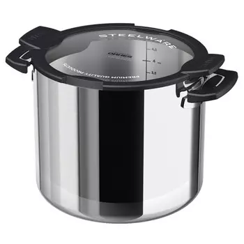 кастрюля VITAX Compact Chef 5л 20см нерж.сталь стеклянная крышка индукция