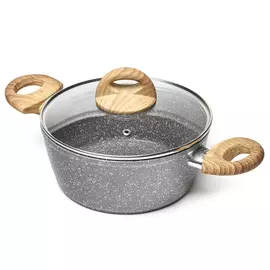 кастрюля WALMER Stonehenge 2л 20см алюминий стекл. крышка индукция