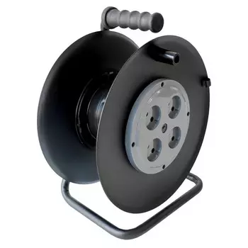 катушка СВЕТ 4 гнезда металлическая б/з IP20 черный