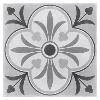 керамогранит 29,8x29,8 Motley пэчворк цветы серый