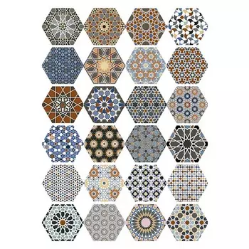 керамогранит 33x28,5 ANDALUSI микс декоров, многоцв