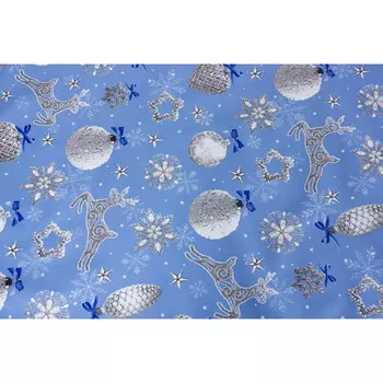 клеенка Camelia Снежный НГ шир.140см голубая, арт.11320