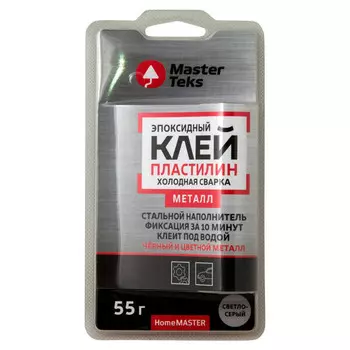 клей эпоксидный MASTERTEKS HM Холодная Сварка пластилин для металла 55г светло-серый, арт.9753190