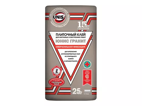 клей плиточный UNIS Гранит для крупных и тяжелых плит 25кг