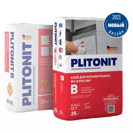 клей для кафельной плитки Плитонит-В 25кг, арт.плитонит В-25