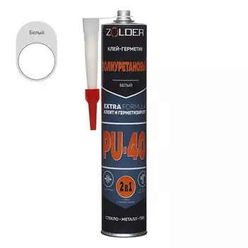 клей-герметик полиуретановый ZOLDER PU-40 280мл белый, арт.346227