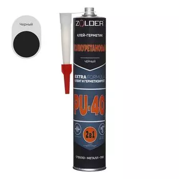 клей-герметик полиуретановый ZOLDER PU-40 280мл черный, арт.346228