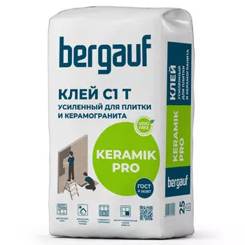клей плиточный BERGAUF Keramik Pro усиленный 25 кг