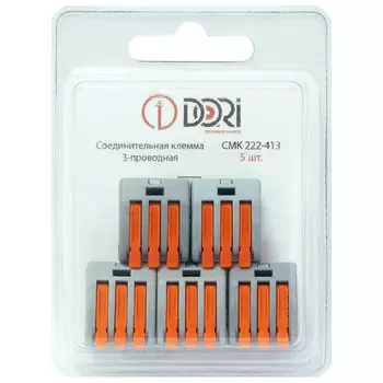 клемма соединительная DORI 3х4кв.мм 5шт серый