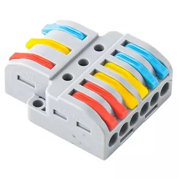 клемма соединительная DUWI PRO разветвительная 9х4кв.мм 4шт серый