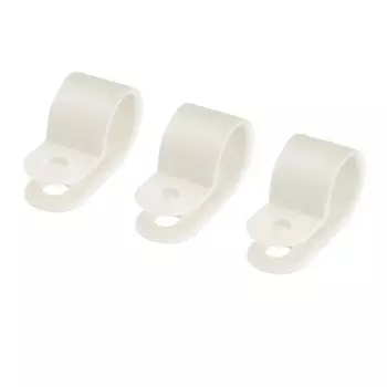 скоба для крепления кабеля D5мм нейлон 50шт белый