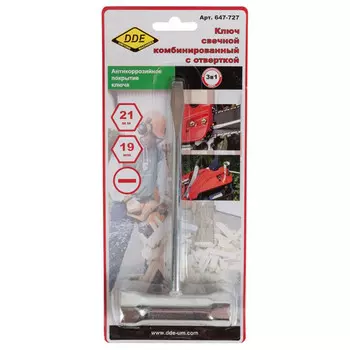 ключ свечной комбинированный DDE 19х21мм