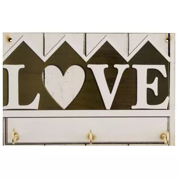 ключница LOVE 220х6х140мм дерево картон металл