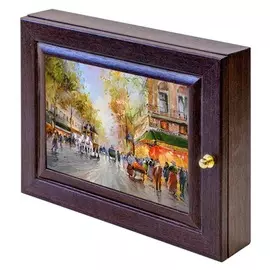 ключница СAFE PAIX 240х48х190мм темный орех МДФ