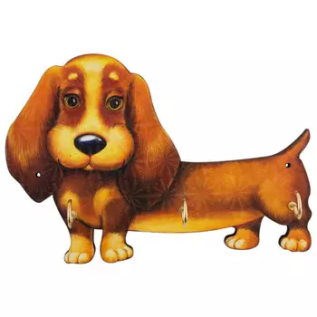 ключница СОБАКА 220х3х140мм МДФ/картон/металл