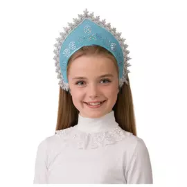 кокошник детский Жемчужный 9х15 голубой