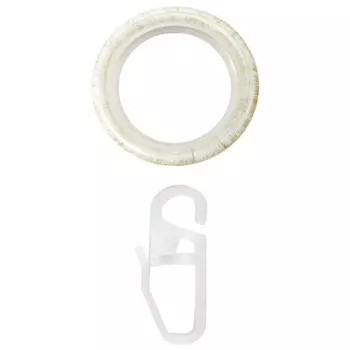 кольцо УЮТ Ост 20мм с крючком 10шт белый/золото, арт.2124923