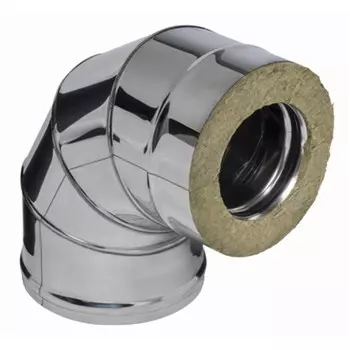 отвод дымохода с изоляцией 90 град Ф115х200мм AISI 430