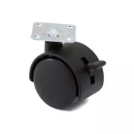 колесо 40мм поворотное на площадке пластик с тормозом