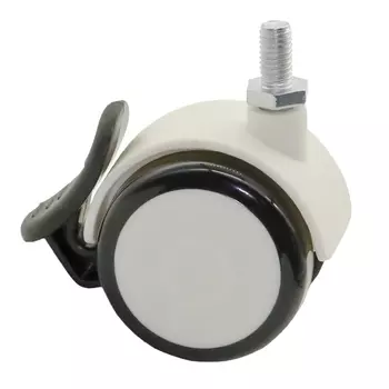 колесо 50мм поворотное на штыре резина с тормозом