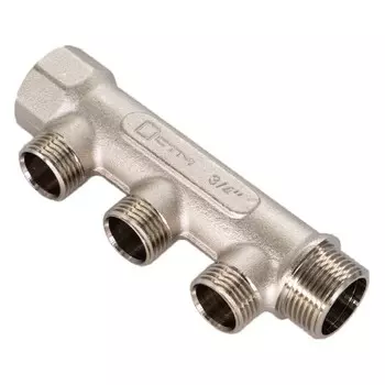коллектор 3 выхода CTM 3/4" х 1/2" НР латунь