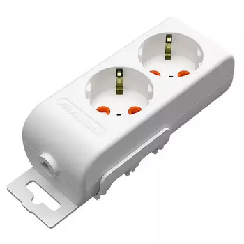 колодка 2 гнезда MUTLUSAN RI-TECH со шторками белый