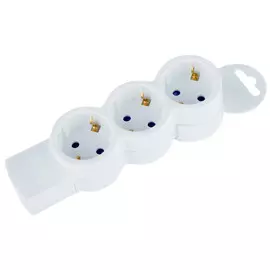 колодка 3 гнезда DUWI Quick Fix с/з с з/ш 16А белый