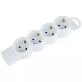 колодка 4 гнезда DUWI Quick Fix с/з с з/ш 16А белый