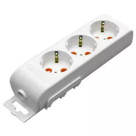 колодка 3 гнезда MUTLUSAN RI-TECH со шторками белый