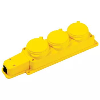 колодка тройная с заглушкой 220-240В IP44 с/з каучук желтая