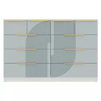 комод 10 ящиков Орион 934x1400x440мм МДФ/ЛДСП шарли бриз/дуб харбор белый