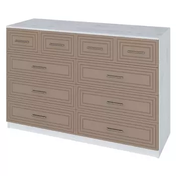 комод 10 ящиков Trisha Base 934x1400x440мм МДФ/ЛДСП латте фактур/дуб харбор