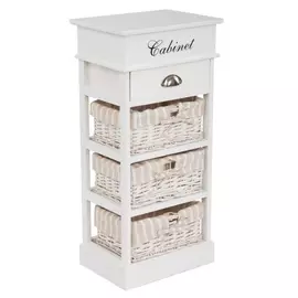 комод 4 ящика 380х280х810мм белый дерево