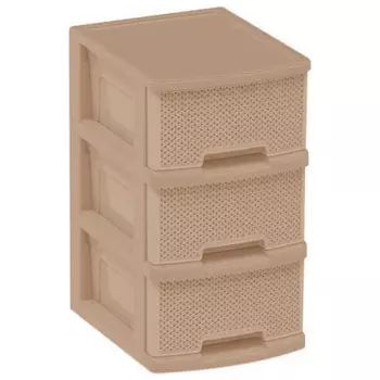 комод Ajur 3 секции 370х300х520мм пластик кофейный