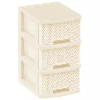 комод Ajur 3 секции 370х300х520мм пластик слоновая кость