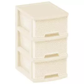 комод Ajur 3 секции 370х300х520мм пластик слоновая кость