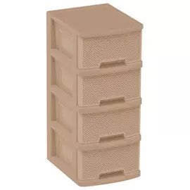 комод Ajur 4 секции 370х300х690мм пластик кофейный