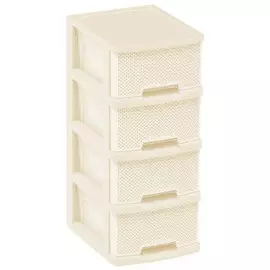 комод Ajur 4 секции 370х300х690мм пластик слоновая кость