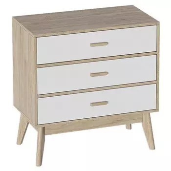 комод Калгари 810x400x820мм дуб натуральный светлый/белый матовый