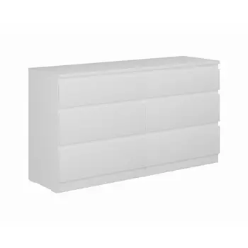 комод КАСТОР 6 ящиков 1297x716x396мм белый ЛДСП