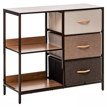 комод Leset Локи 3 ящика с полкой 800х290х710мм коричневый/бежевый/бветло-коричневый/темно-коричневы