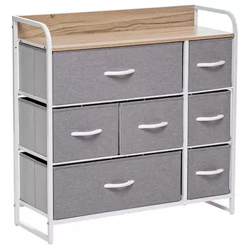 комод Leset Ноа 7 ящика 800х290х790мм белый/светло-серый