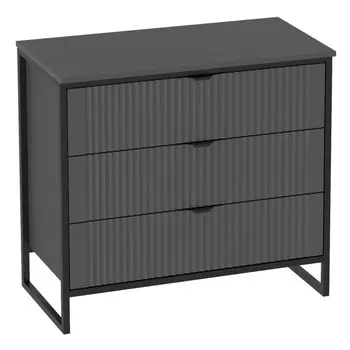 комод Нора 3 ящика 875х425х790мм металл Бруклин/графит