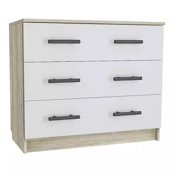 комод 3 ящика 885х426х726мм ЛДСП дуб устричный/сатин