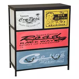 комод с четырьмя ящиками 750x650x300мм коричневый дерево металл