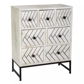 комод с семью ящиками 700x600x300мм светло-серый ДСП металл