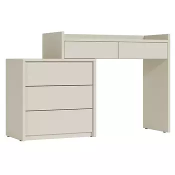 комод с туалетным столиком Teravvio 1320х400х830мм серый шёлк ЛДСП