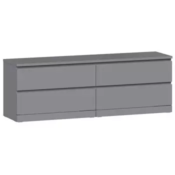 комод Варма 4Д 1600х540х400мм серый ЛДСП